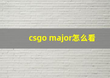 csgo major怎么看